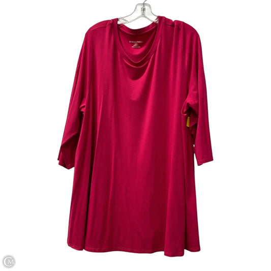 Top 3/4 Sleeve By Jessica London In Pink, Size: 2x