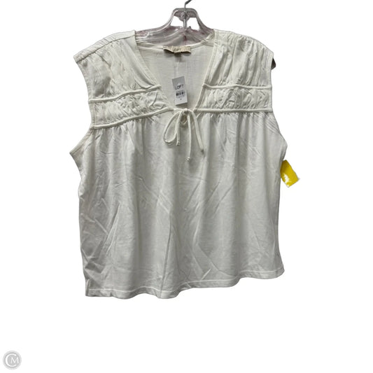 Top Short Sleeve By Loft In White, Size: M