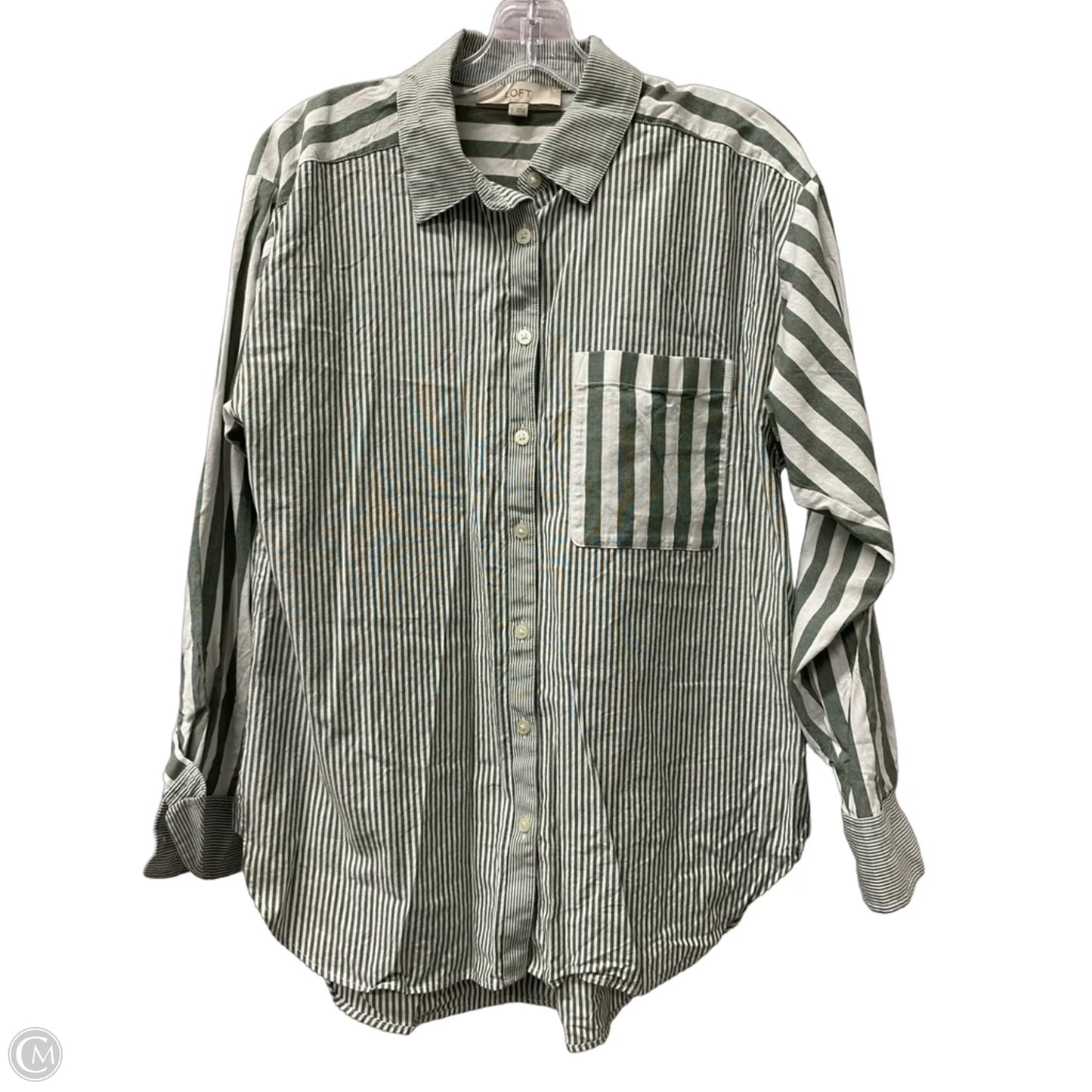 Top Long Sleeve By Loft In Green, Size: S