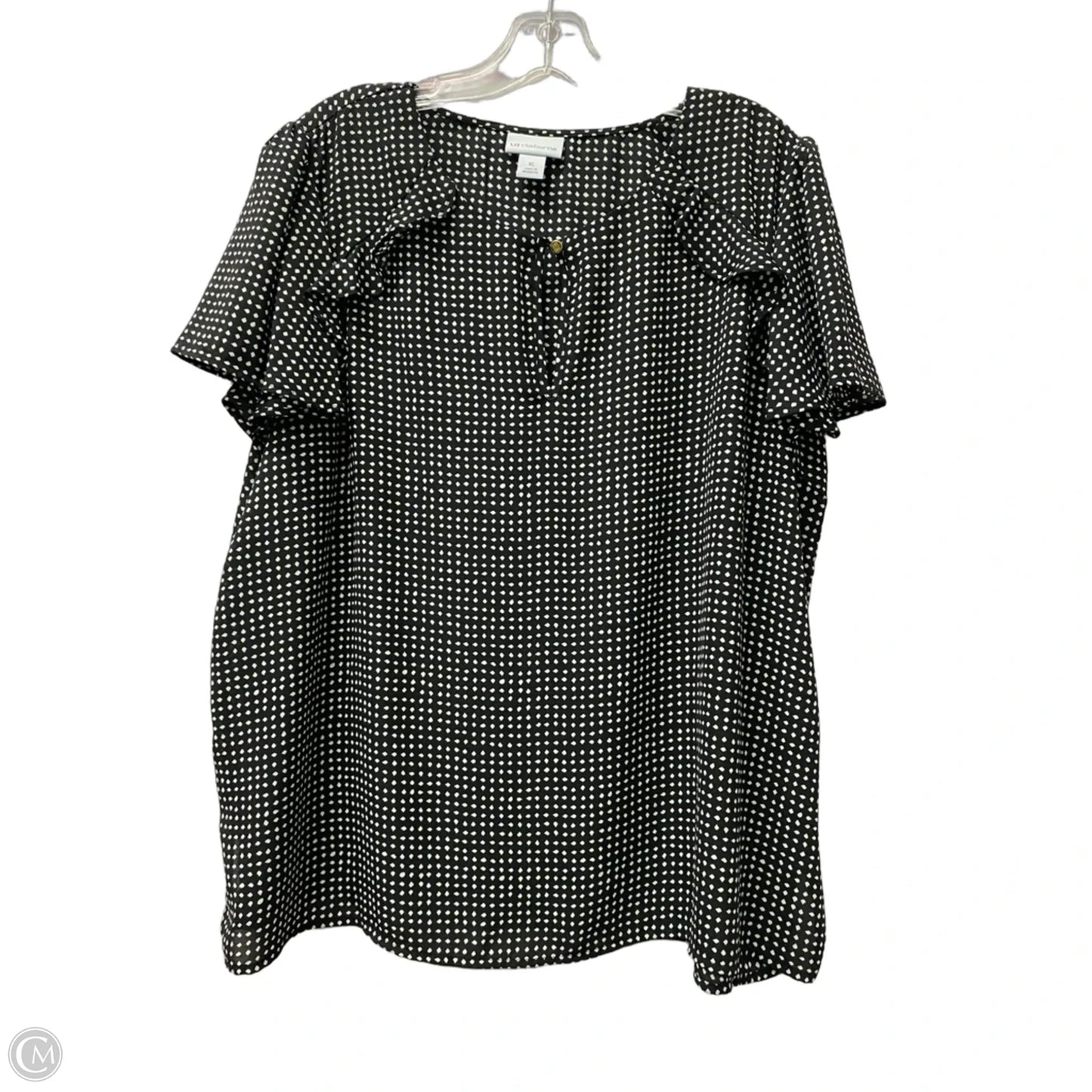 Top Short Sleeve By Liz Claiborne In Black, Size: Xl