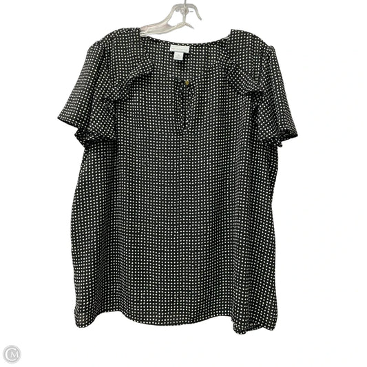 Top Short Sleeve By Liz Claiborne In Black, Size: Xl