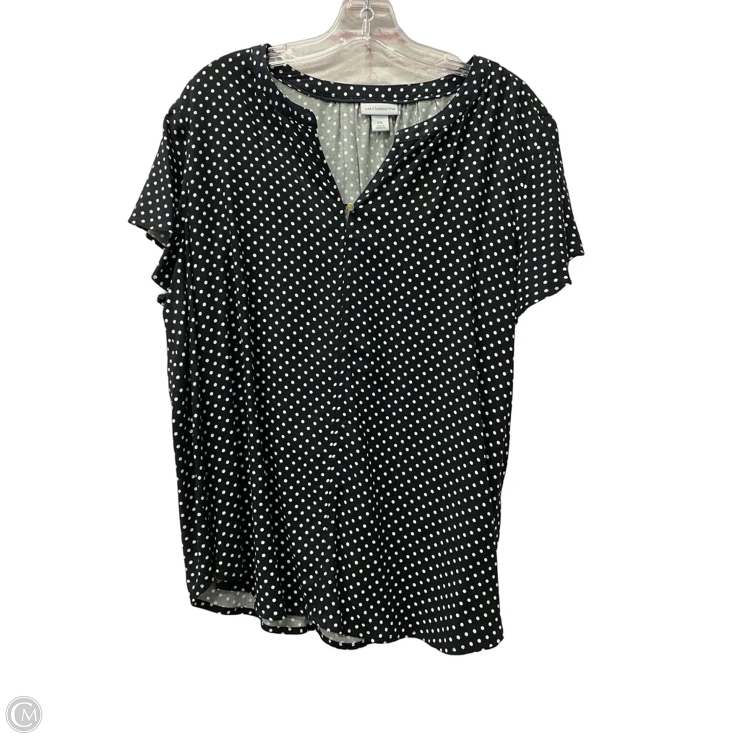 Top Short Sleeve By Liz Claiborne In Black, Size: 1x