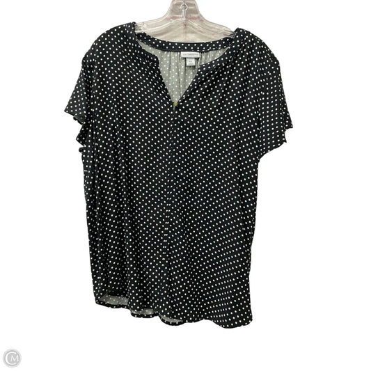 Top Short Sleeve By Liz Claiborne In Black, Size: 1x