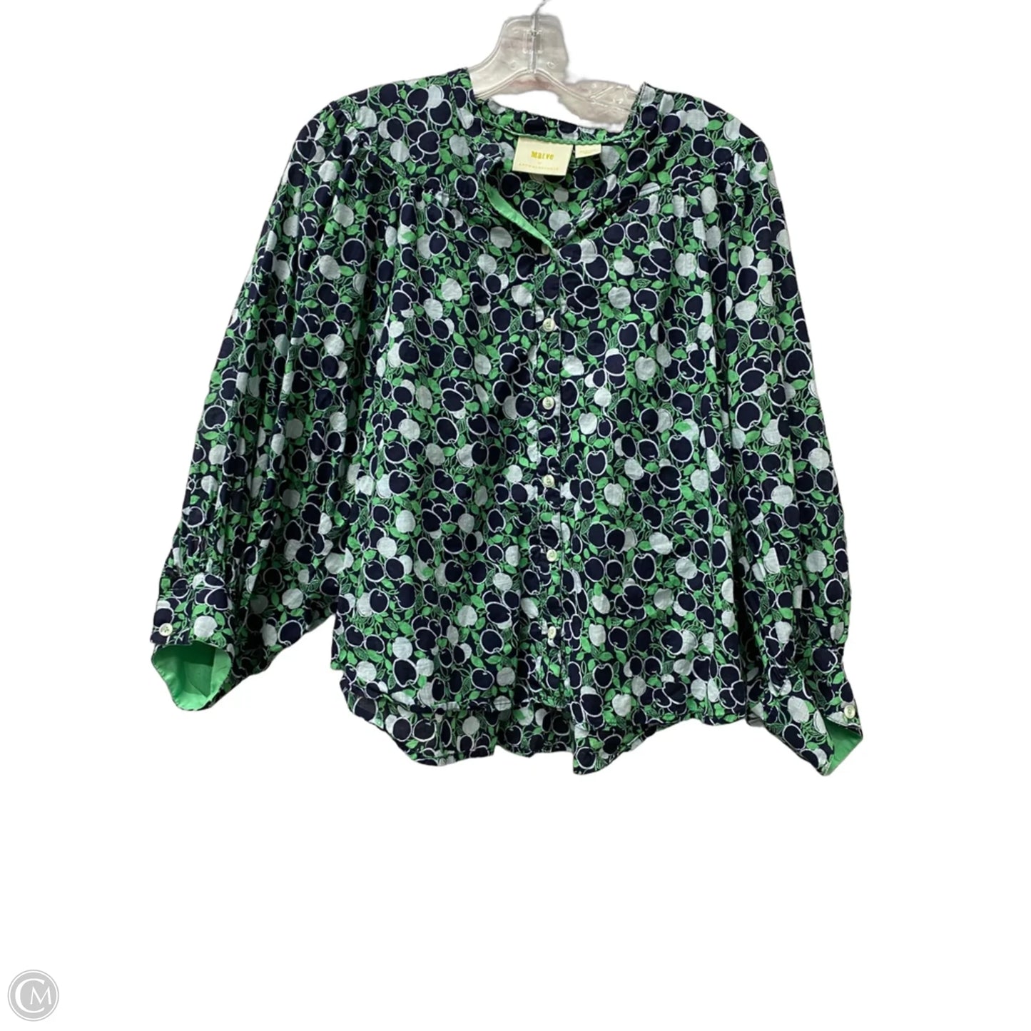 Top Long Sleeve By Maeve In Blue & Green, Size: M