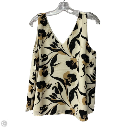 Top Sleeveless By Loft In Cream & Tan, Size: M