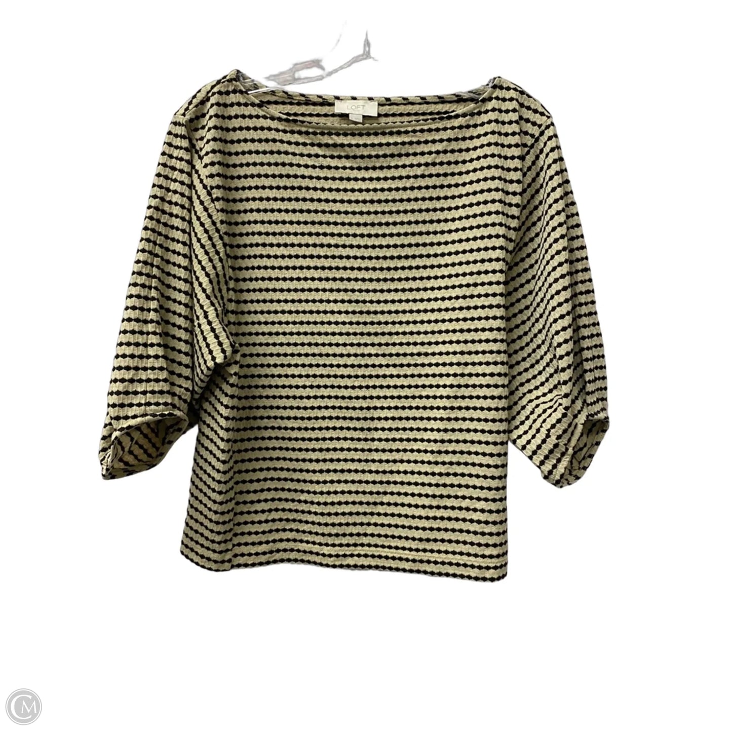 Top Short Sleeve By Loft In Tan, Size: M