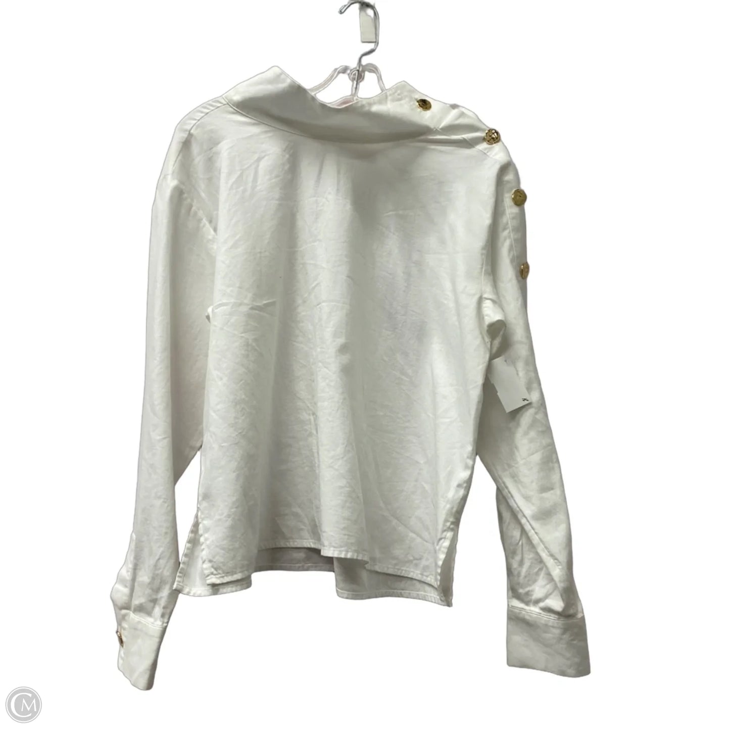 Top Long Sleeve By Loft In White, Size: S