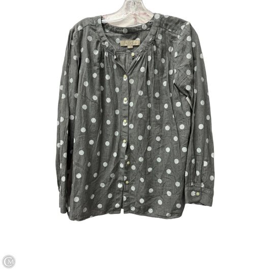 Top Long Sleeve By Loft In Grey, Size: S
