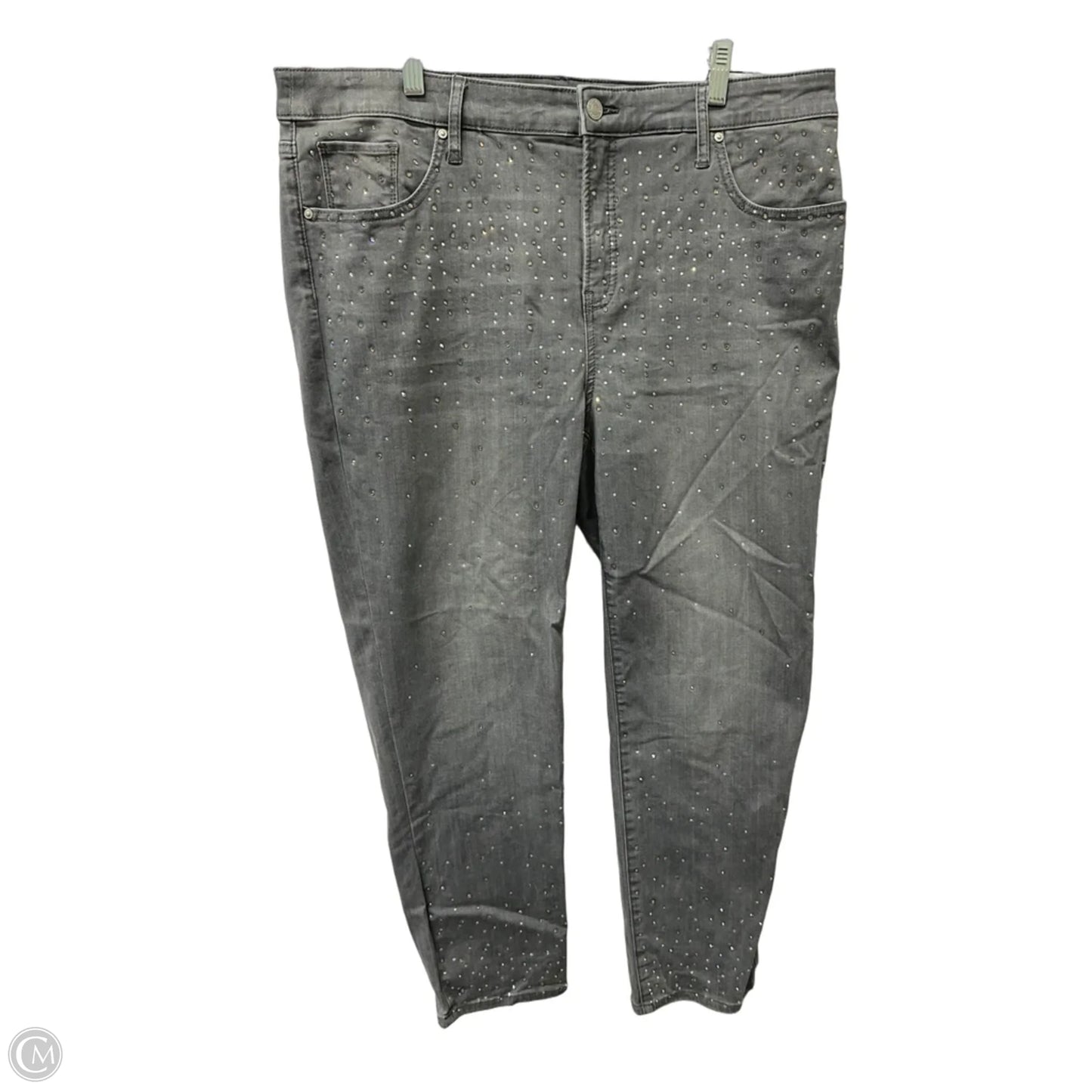 Jeans Cropped By Chicos In Grey Denim, Size: 16