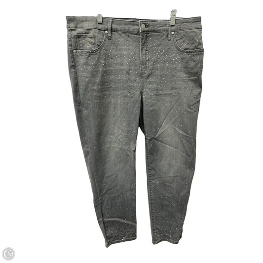 Jeans Cropped By Chicos In Grey Denim, Size: 16