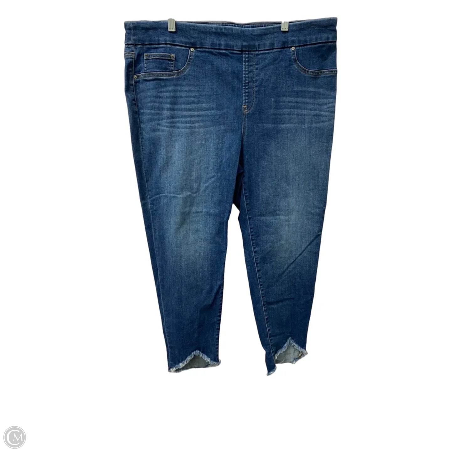 Jeans Cropped By Chicos In Blue Denim, Size: 16