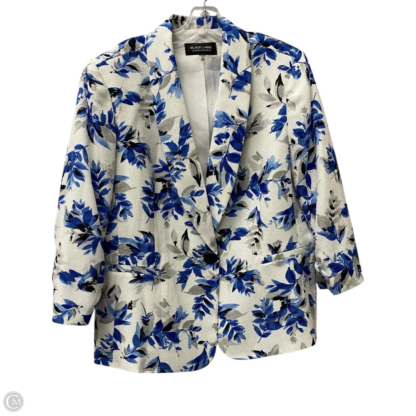 Blazer By Evan-picone In Blue & White, Size: 1x