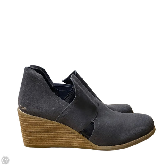 Shoes Heels Wedge By Toms In Grey, Size: 10