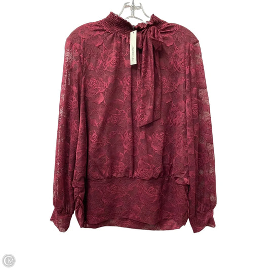 Top Long Sleeve By Chicos In Maroon, Size: Xl