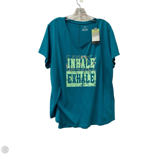 Athletic Top Short Sleeve By Tek Gear In Green, Size: 1x