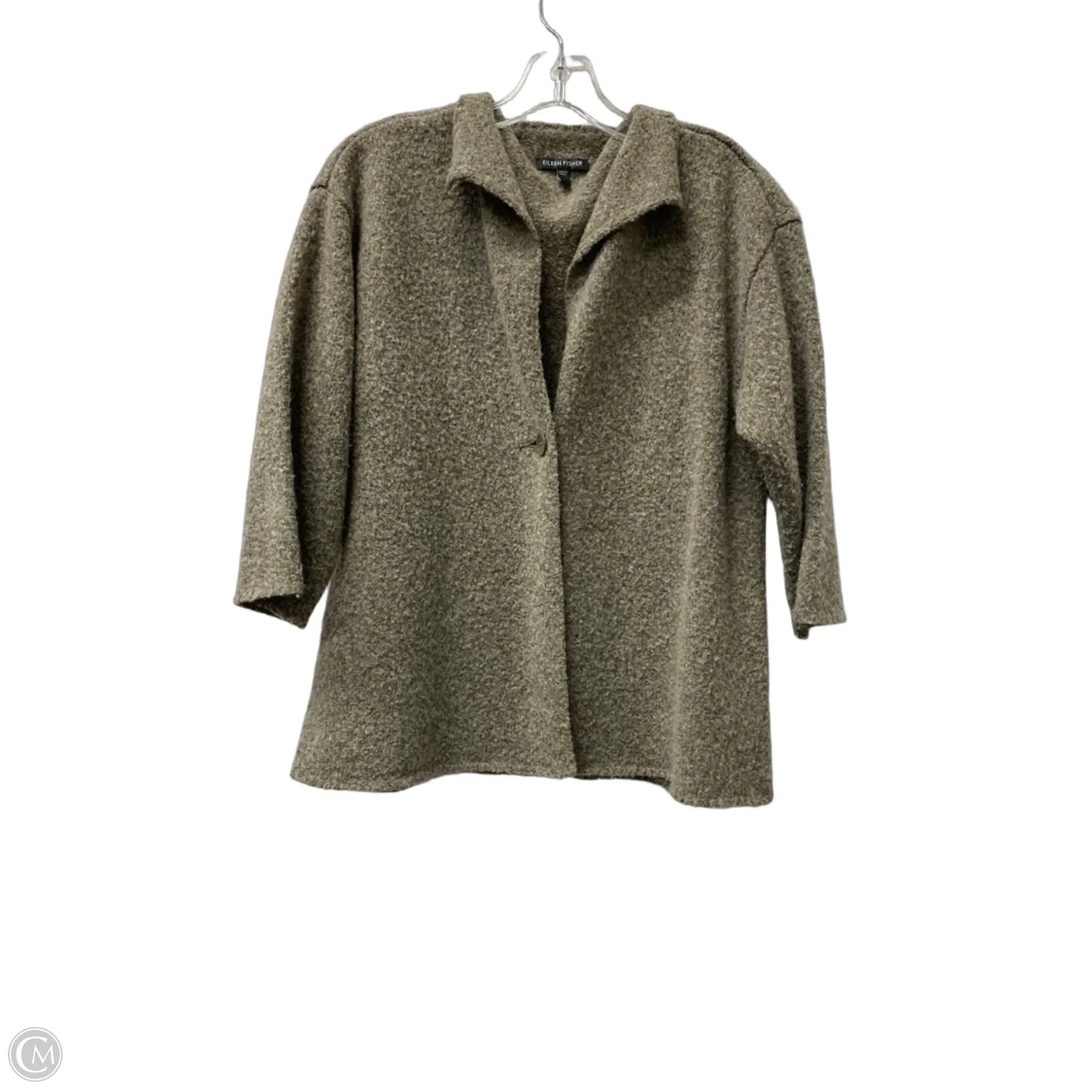Sweater Cardigan By Eileen Fisher In Taupe, Size: S