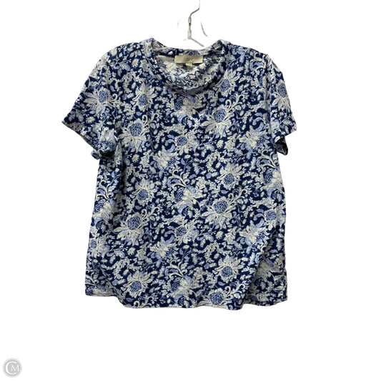 Top Short Sleeve By Loft In Blue, Size: M