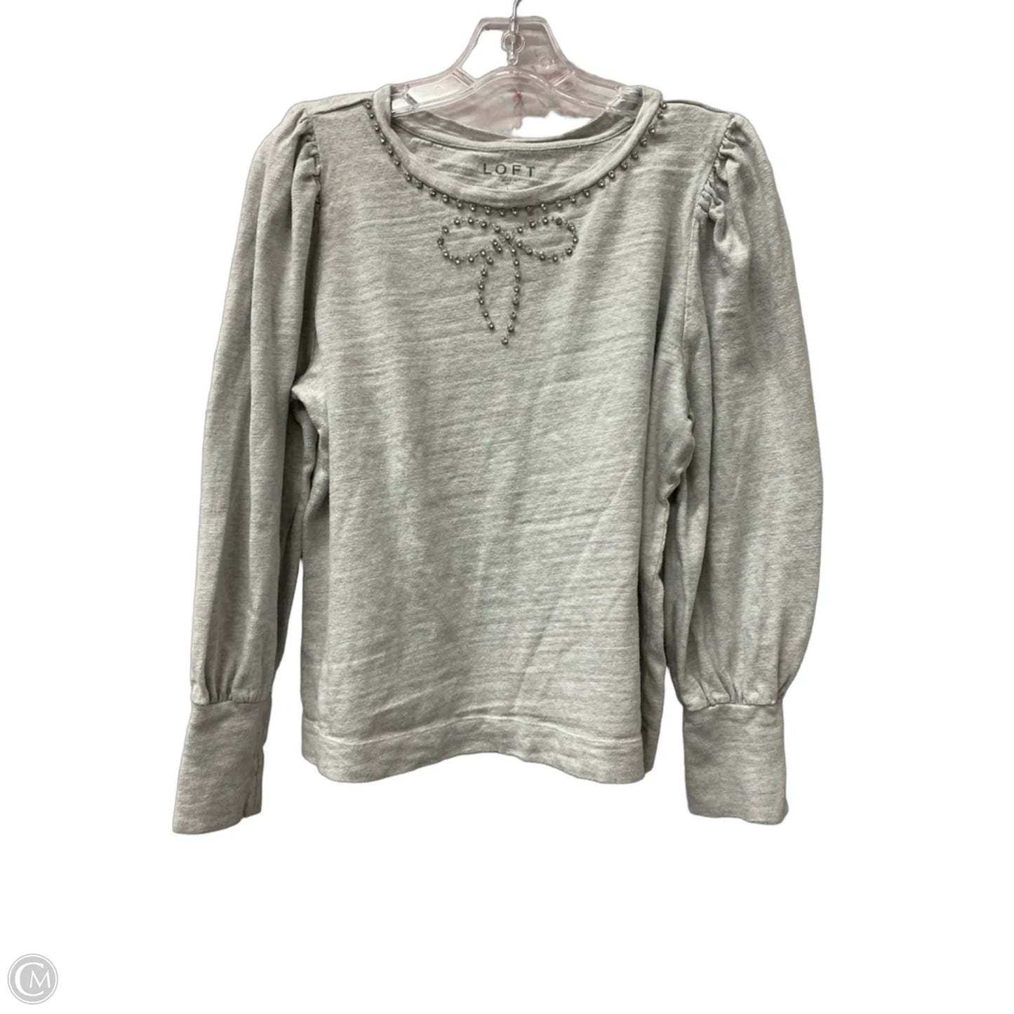 Top Long Sleeve By Loft In Grey, Size: L