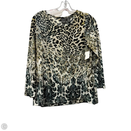 Top Long Sleeve By Chicos In Green & Tan, Size: S