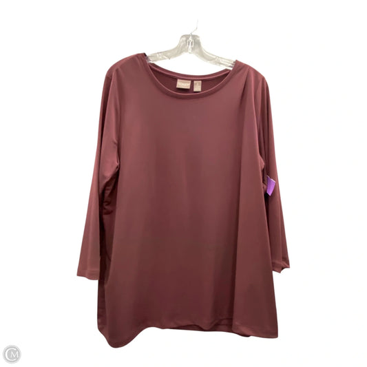 Top 3/4 Sleeve By Chicos In Purple, Size: Xl