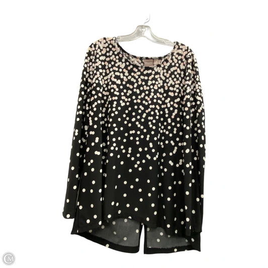 Top Long Sleeve By Chicos In Pink & White, Size: L