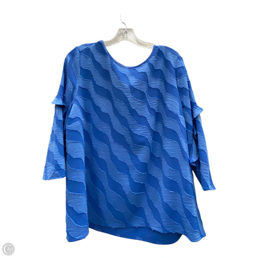Top Short Sleeve By Chicos In Blue, Size: L