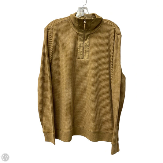 Athletic Top Long Sleeve Collar By Lands End In Tan, Size: L