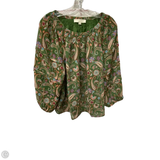 Top Long Sleeve By Loft In Green, Size: M