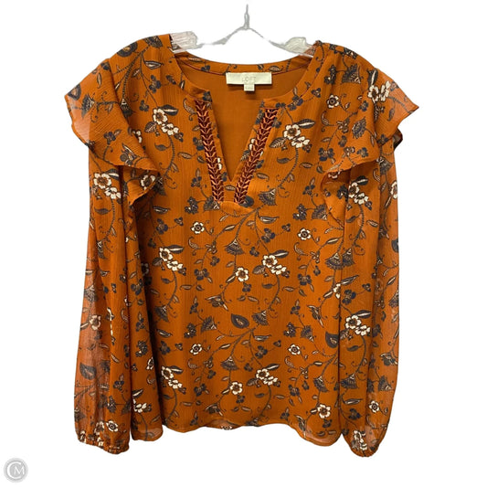 Top Long Sleeve By Loft In Orange, Size: M