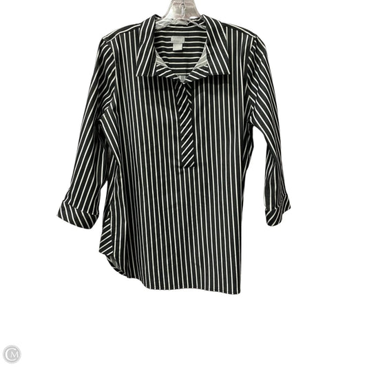 Top 3/4 Sleeve By Chicos In Grey, Size: S
