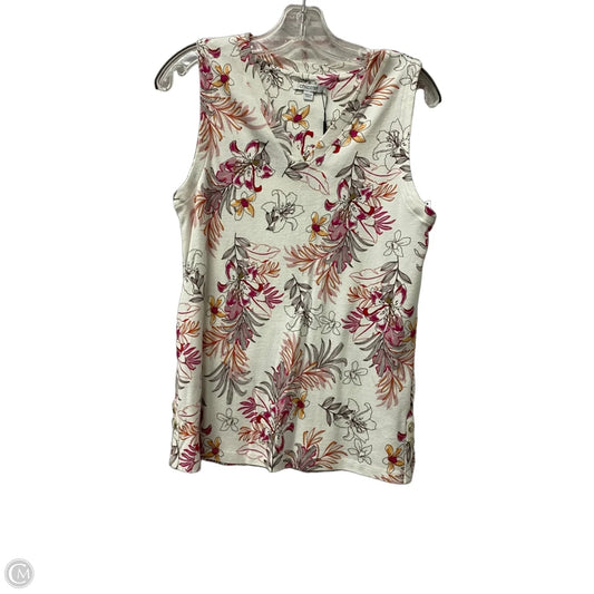 Top Sleeveless By Chicos In White, Size: M