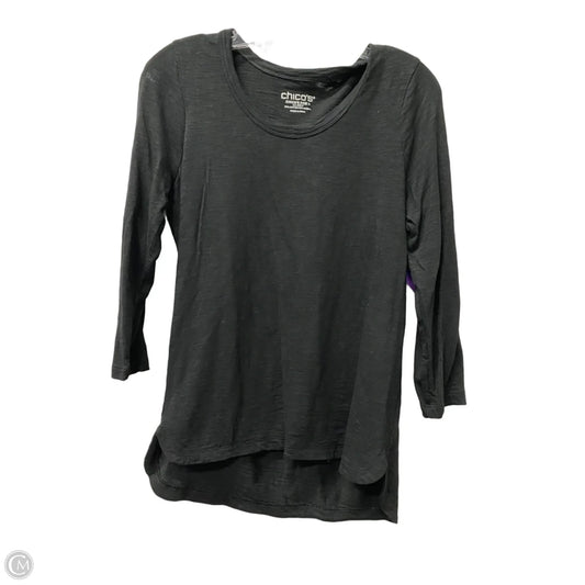 Top 3/4 Sleeve By Chicos In Black, Size: S