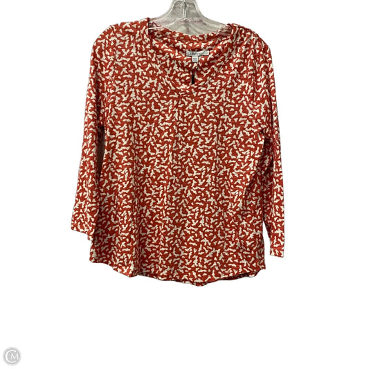 Top 3/4 Sleeve By Chicos In Red, Size: M