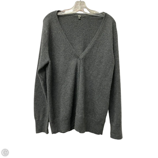Sweater Cardigan Cashmere By Uniqlo In Grey, Size: Xl