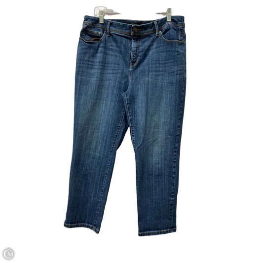 Jeans Cropped By Chicos In Blue Denim, Size: 12