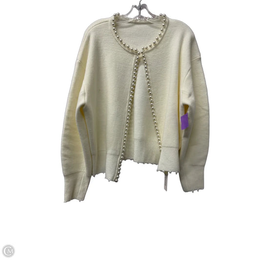 Sweater Cardigan By Commense In Cream, Size: L