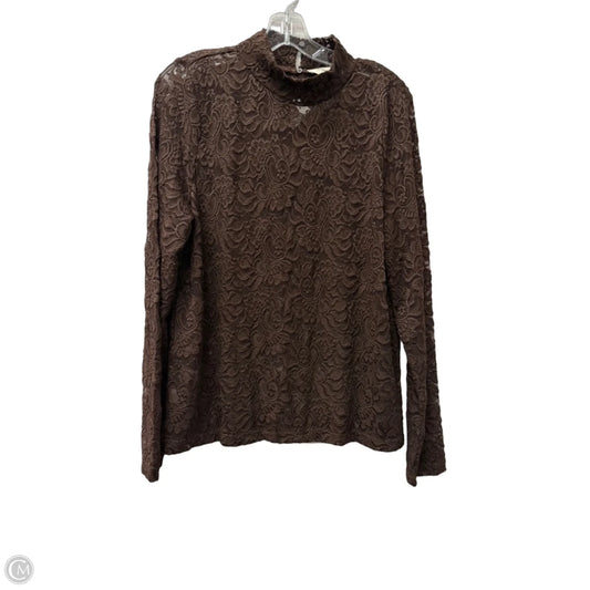 Top Long Sleeve By Loft In Brown, Size: Xl
