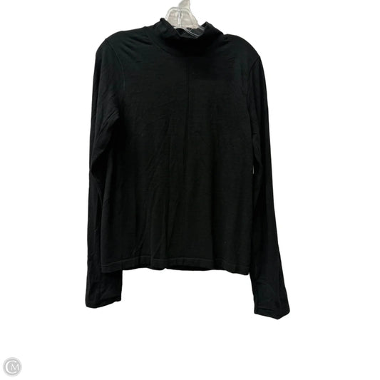 Athletic Top Long Sleeve Collar By Athleta In Black, Size: Xl