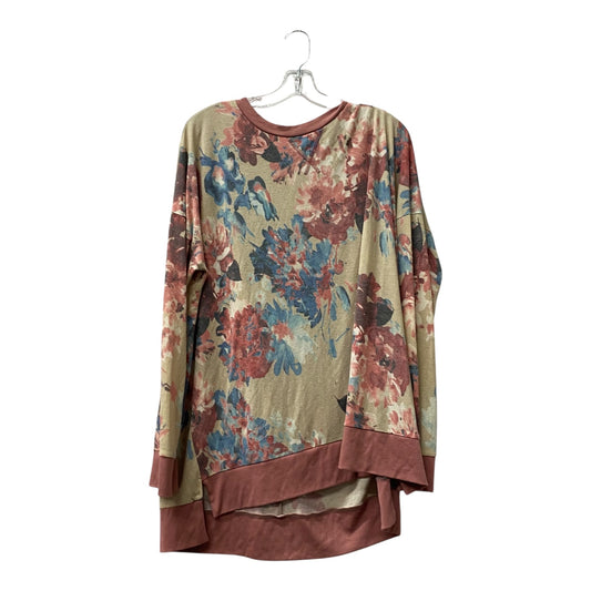 Top Ls By Honeyme In Pink & Tan, Size:2X