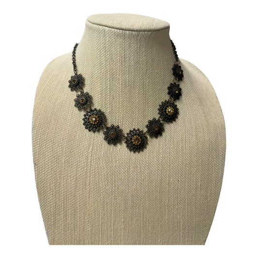 Necklace Statement  In Brown & Orange