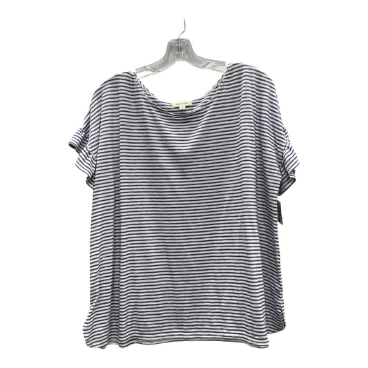 Top Ss By Max Studio In Blue & White, Size:1X