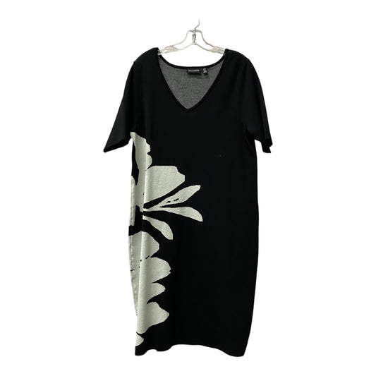Dress Sweater By Nina Leonard In Black & White, Size:1X