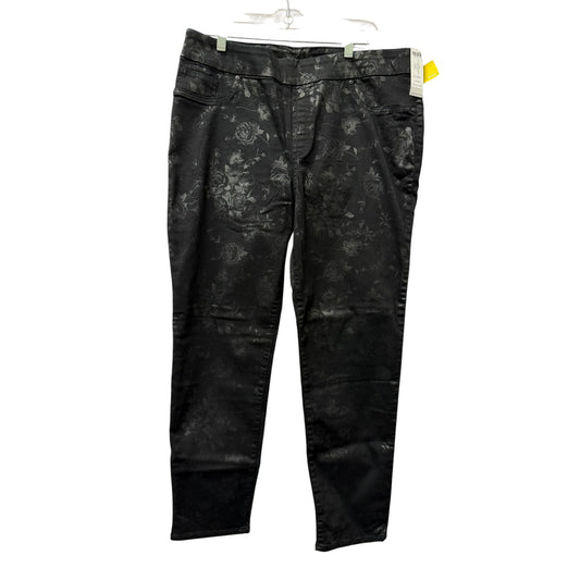 Jeans Jeggings By Chicos In Black Denim, Size:14