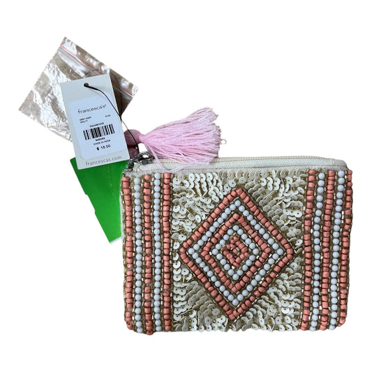 Clutch By Francesca’S In Cream & Orange, Size:Small