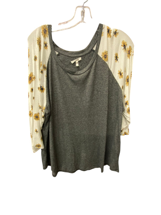 Top 3/4 Sleeve By Maurices In Grey, Size:1X