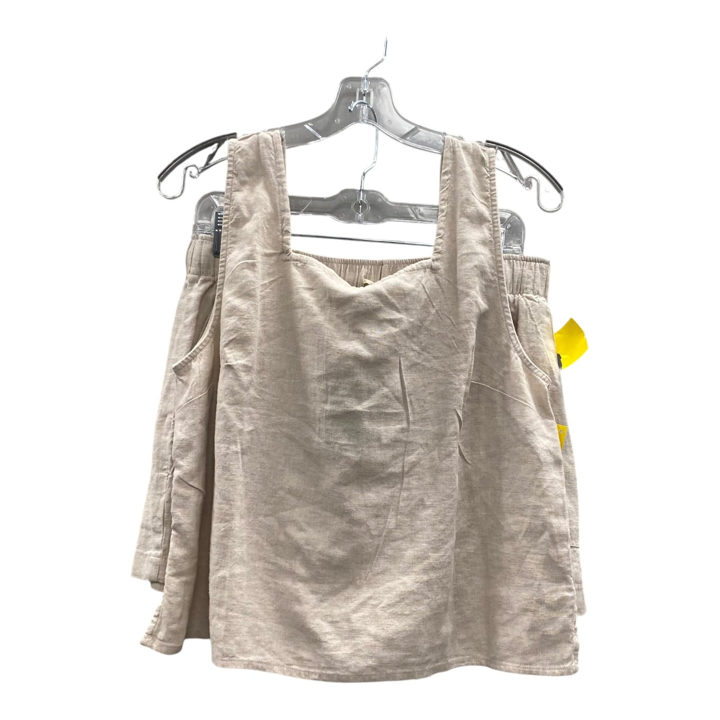 Top 2Pc Sleeveless By Lucky Brand In Beige, Size:M