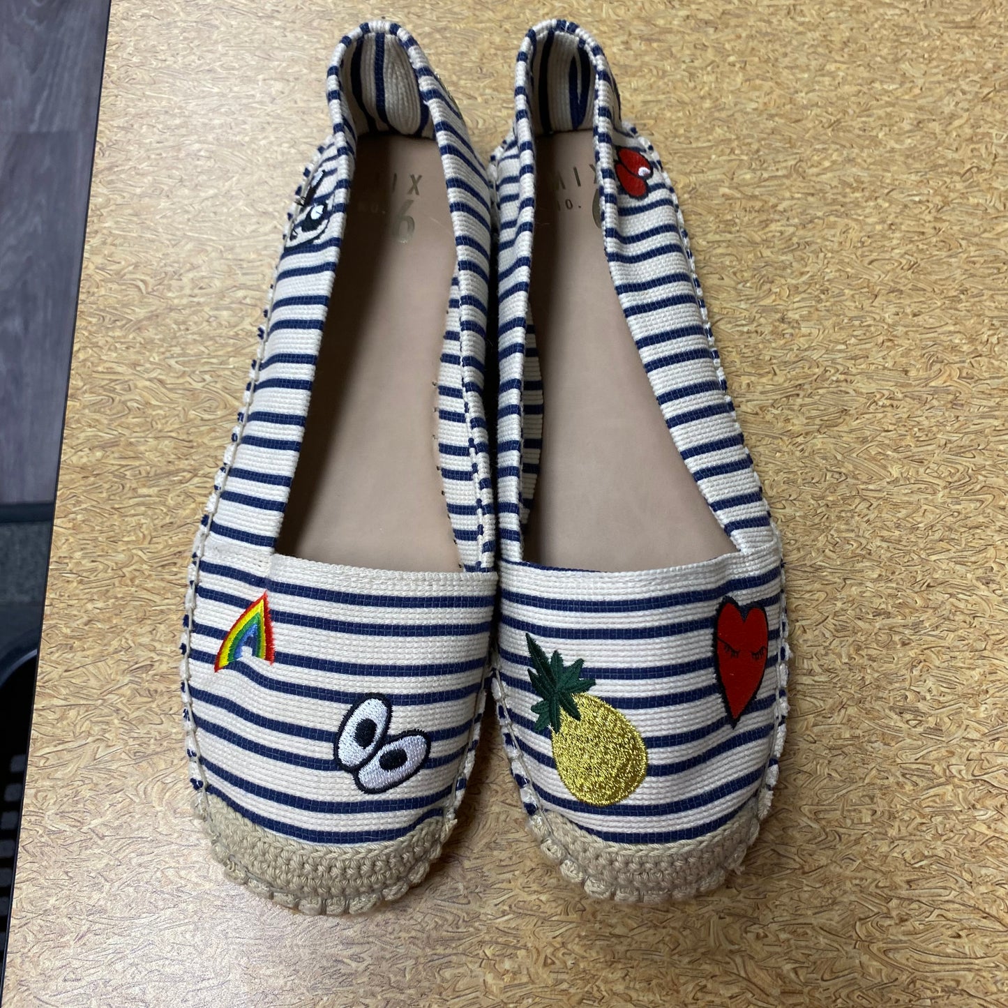 Shoes Flats By Mix No 6 In Blue & Cream, Size:10