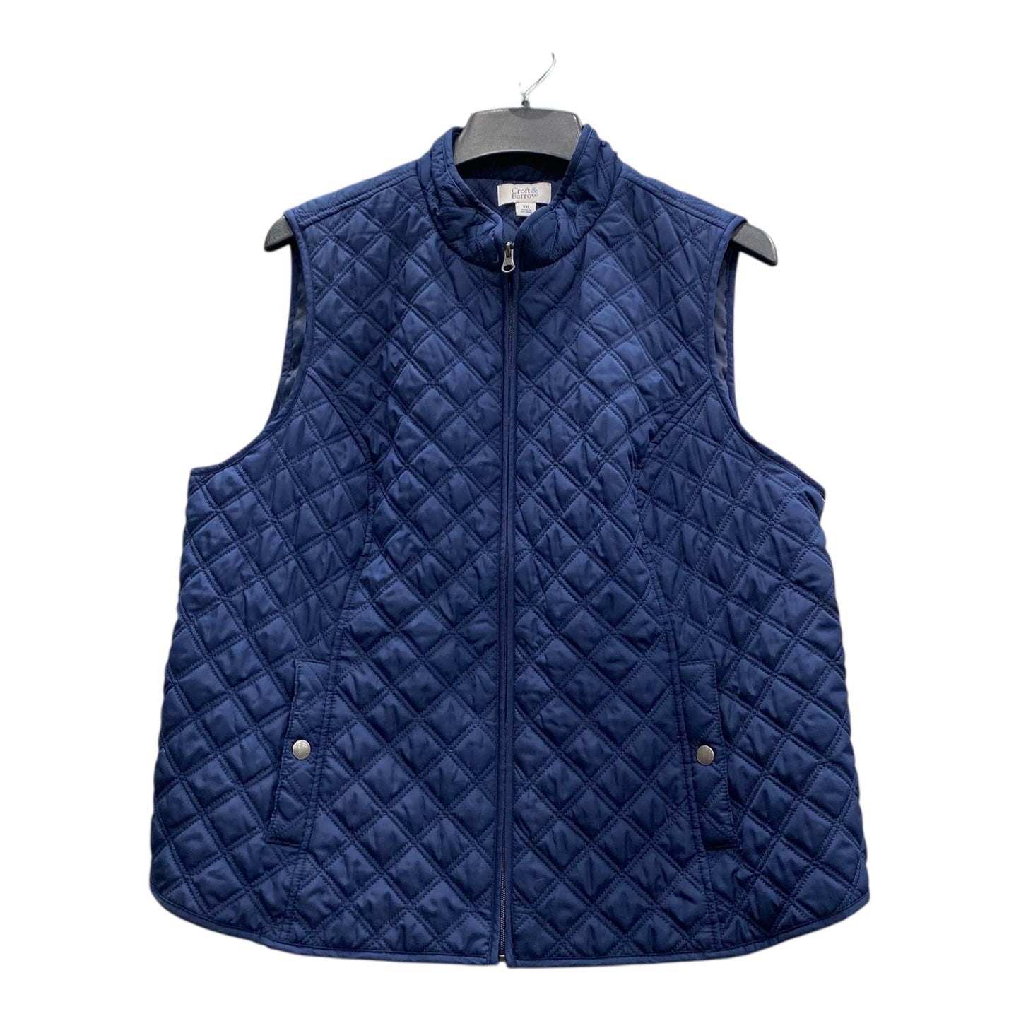 Vest Puffer & Quilted By Croft And Barrow In Blue, Size:1X