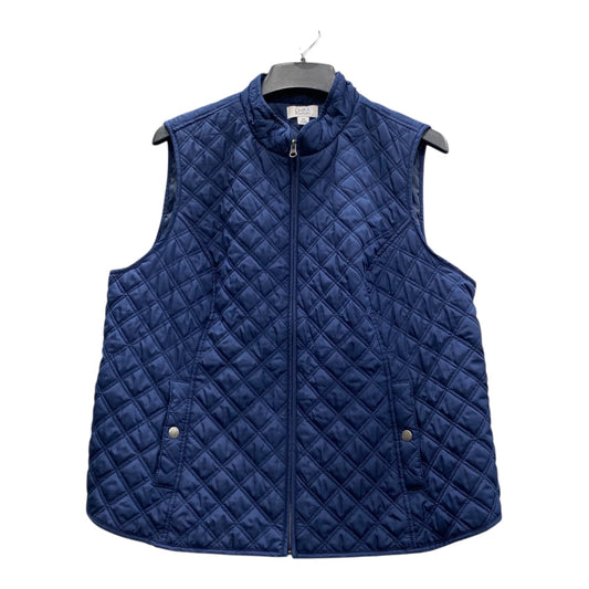 Vest Puffer & Quilted By Croft And Barrow In Blue, Size:1X