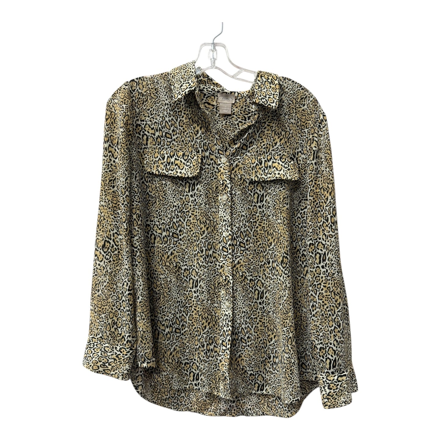 Blouse Ls By Chicos In Animal Print, Size:M
